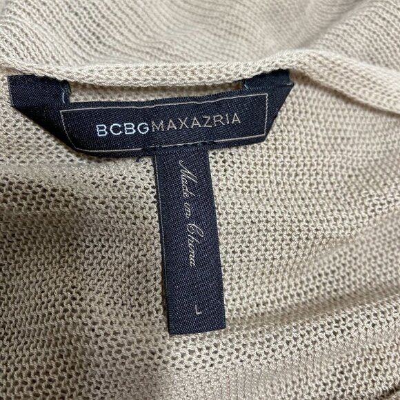 BCBG BEIGE Camille Dolman Slouchy Sweater Knit Top‎ Boatneck Off-Shoulder SZ L - Picture 6 of 7